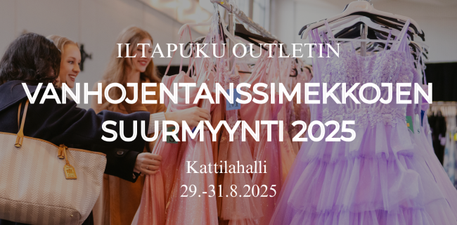 Vanhojentanssimekkojen suurmyynti 2025 banner